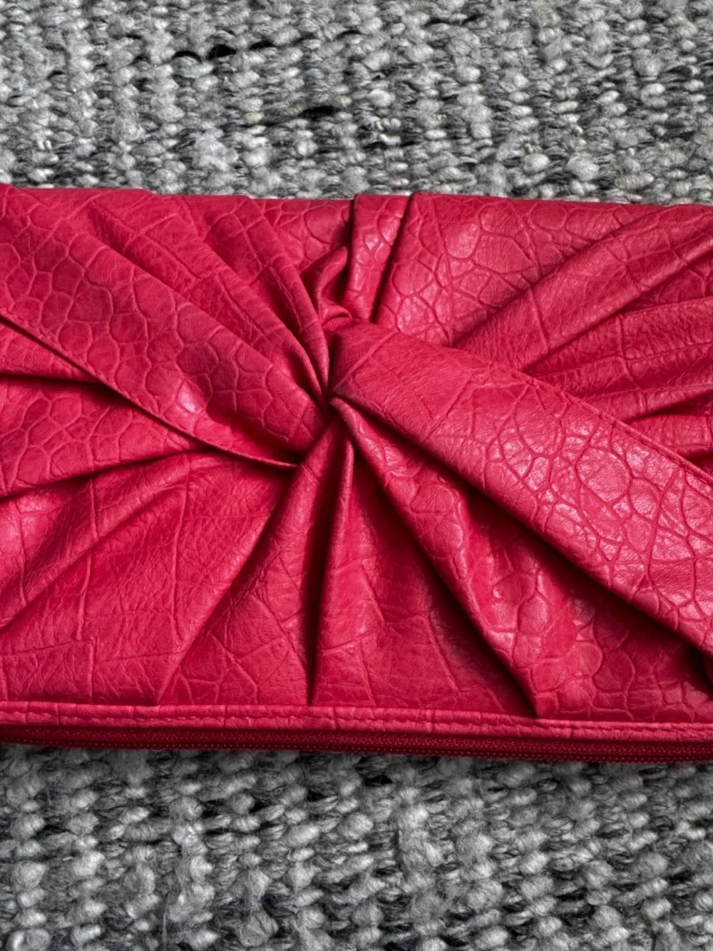 Jessica Simpson Hot Pink/Coral Knotted Fold-Front Clutch